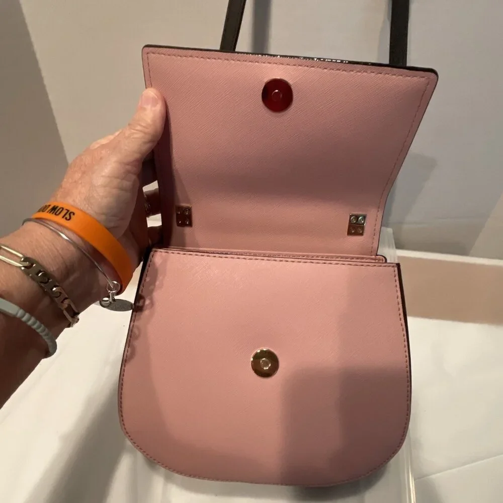 NWT Kate Spade CAMERON STREET GLITTER Pink & Brown BYRDIE Crossbody Bag‎ HANDBAG